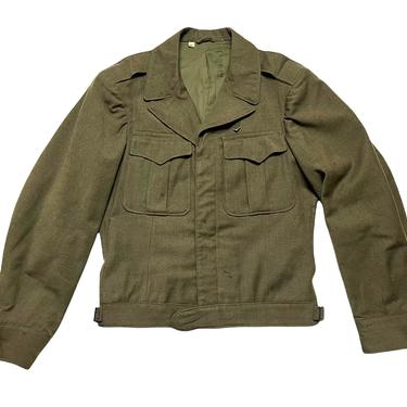Vintage WWII 1940s US Army Wool Field Jacket ~ Medium (Tagged 36 L) ~ Ike / Officer's ~ 