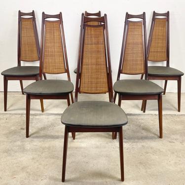 Mid-Century Highback Dining Chairs- set of Six 