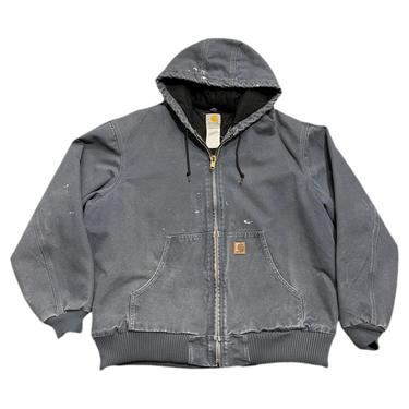 (XL) Carhartt Blue Grey Hoodie Work Jacket 092921 LM