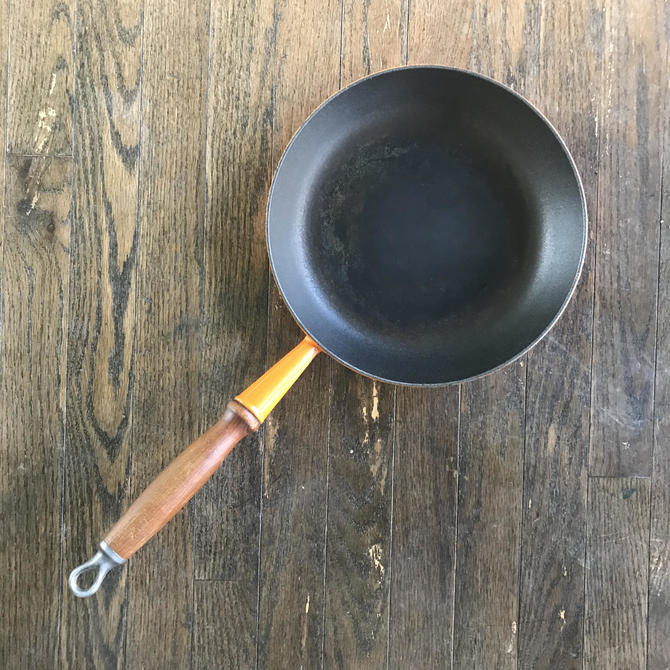 Large Castoflon 26 Le Creuset Flame OrangeRed Enamel Frying Pan Large