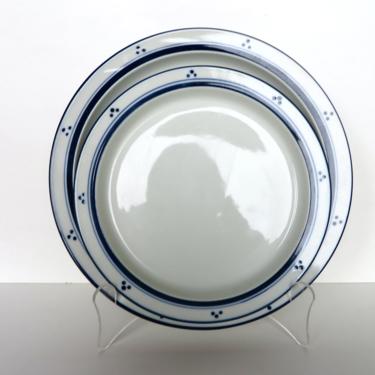 Vintage Dansk Bistro Fredriksborg Dots Dinner Plate, 10 1/4&quot; Danish Modern Blue And White Dinnerware 