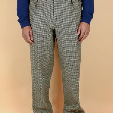 パンツ RALPH LAUREN WOOL HOUNDTOOTH SLACKS Vintage 90s Ralph Lauren Designer Wool Slacks Trousers Houndstooth