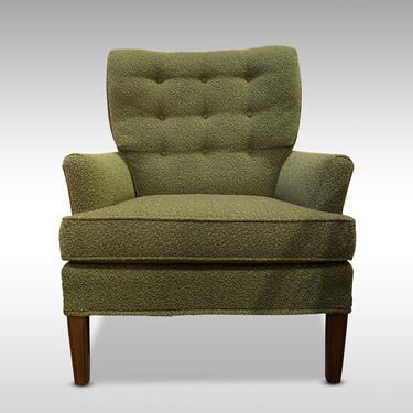 Highback Green Armchair, Circa 1950s - Please ask for a shipping quote before you buy. 