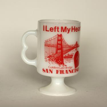 vintage San Francisco pedestal coffee mug/I left my heart in San Francisco 