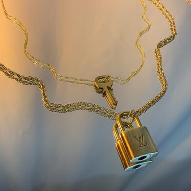 Louis Vuitton Lock Charm Necklace Repurposed