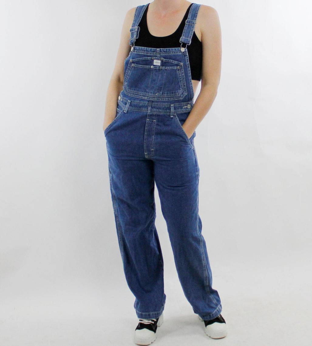Vintage 90's CK Calvin Klein denim overalls, soft, wide leg