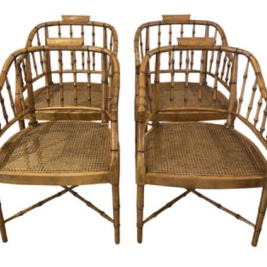 Four Cane & Faux Bamboo Chairs