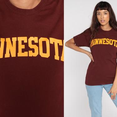 University of Minnesota Shirt Burgundy Champion Shirt 90s Tee Shirt Vintage Tshirt Graphic College T Shirt Small xs s 