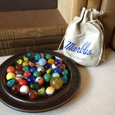 Leather Marble Pouch Marbles Vintage New York 