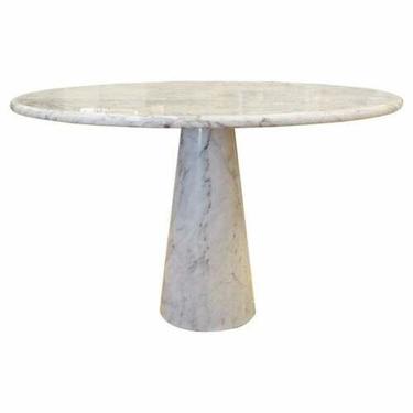 Mid Century Modern Angelo Mangiarotti Carrara Marble Dining Table 1970s Italian 