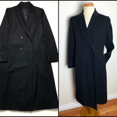 Vintage 1940s Wool Gabardine Overcoat ~ size 42 ~ Trench / Rain