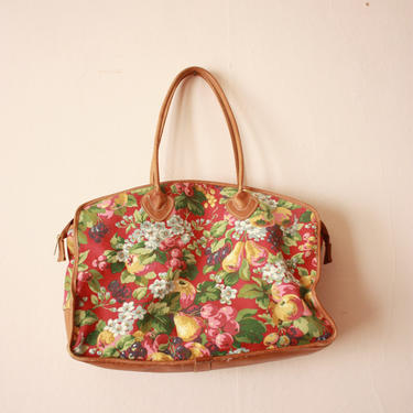 Vintage 90s discount Laura Ashley floral paisley canvas duffel tote bag