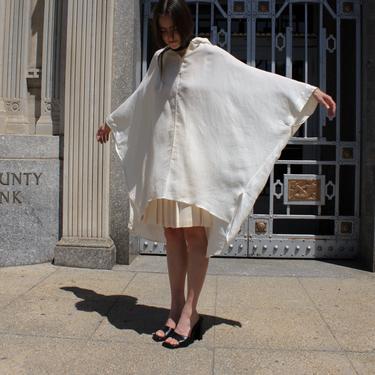 Hooded Silk Organza Poncho