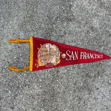 Vintage San Francisco Chinatown Souvenir Felt Pennant 
