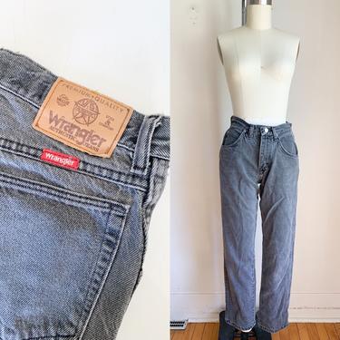 Vintage 1980s Faded Black Wrangler Jeans / 28&quot; waist 