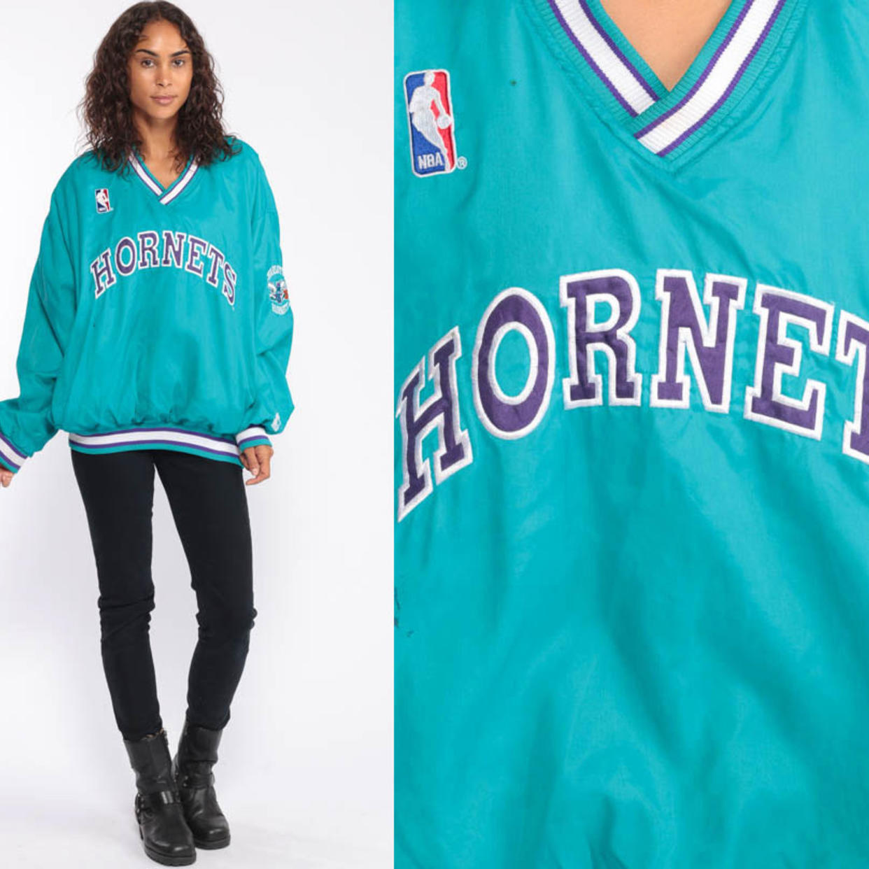 Charlotte HORNETS Jacket 90s STARTER Windbreaker Spellout NBA