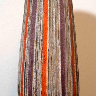 Raimor Tippy 208 Orange and Purple Striped Ceramic Vase 