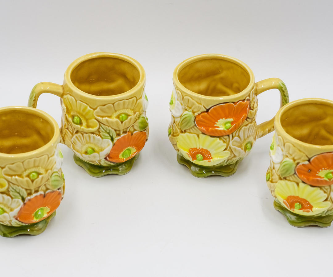 Shops Vintage 1970’s Fred Roberts green & white daisies coffee set