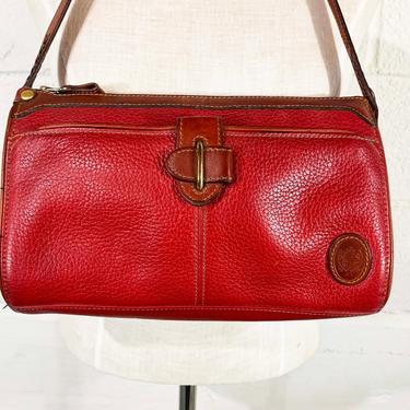 Vintage Patchwork Bag 80s Purse Red Black Brown Retro Handbag