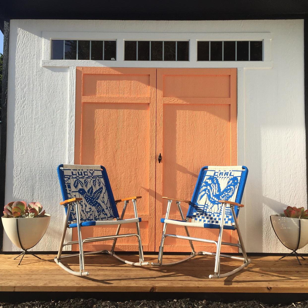 Vintage Macrame Folding Rocking Chairs / His and Hers | Sergeant Sailor ...