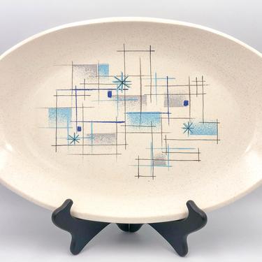 Franciscan Oasis 15&quot; Oval Serving Platter | Vintage California Pottery | Mid Century Modern Dinnerware |  Earthenware Serveware Plate 