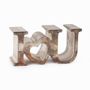 I LOVE YOU Sculpture Robert Indiana Style Vintage 