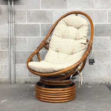 LOCAL PICKUP ONLY ———— Vintage Rattan Lounge Chair 