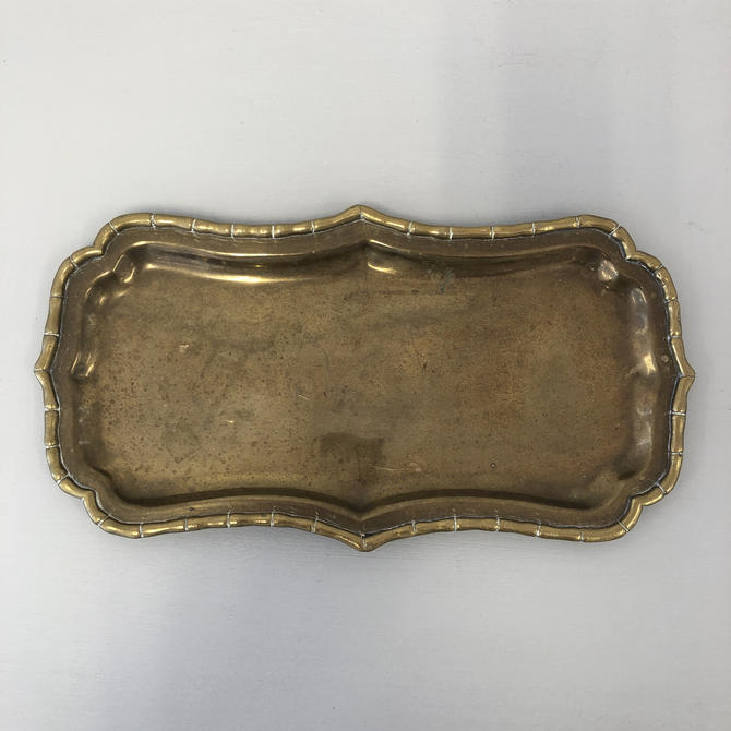 Vintage Brass Tray Brass Bamboo Tray Small Oblong Serving Tray Vanity Tray Solid Brass Tray Faux Bamboo Tray Brass Home Decor By Shopthehyphenate From The Hyphenate Of Baltimore Md Attic