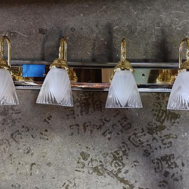 Contemporary Brass 4 bulb Vanity Light Fixture 35