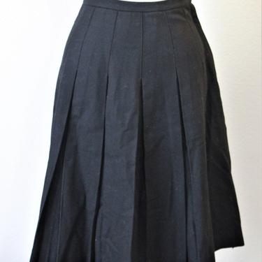 Vintage 1950s 50s Unworn NOS Black Pleated Wool Skirt Douglas Marc  // Modern US 0 2 xs 
