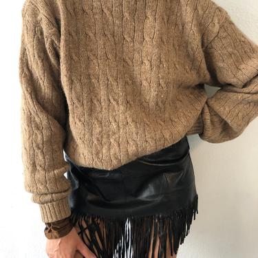 Vintage Polo Ralph Lauren Cable Knit Brown Sweater 