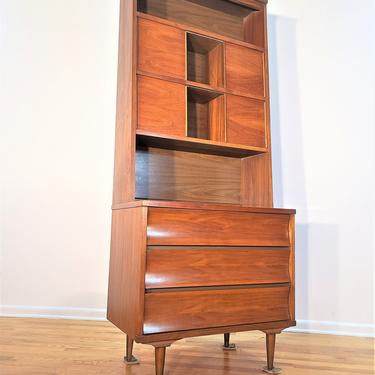 Mid Century Johnson Carper Three Drawer Bookcase 