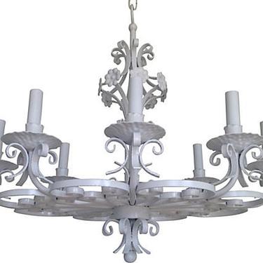 1940s Wrought Iron Chandelier 