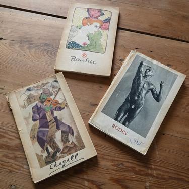 petite art books by chagall, rodin, and lautrec