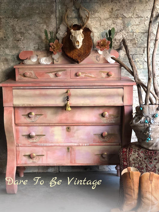 Bohemian Dresser Painted Dresser Rustic Farmhouse Dresser