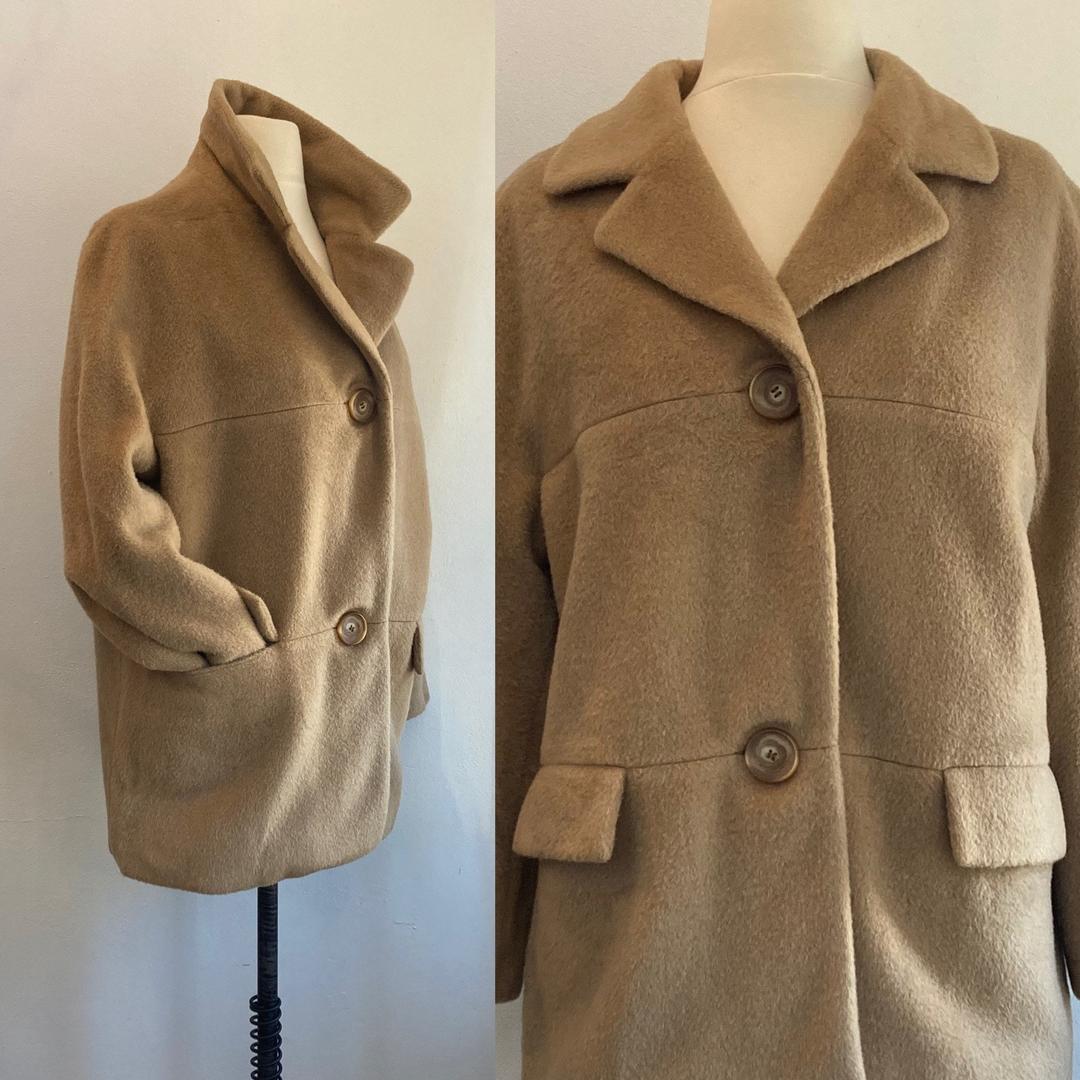 Vintage 60's Mod WOOL Car Coat / 2 Big Buttons + SILK Lined / | Charm ...