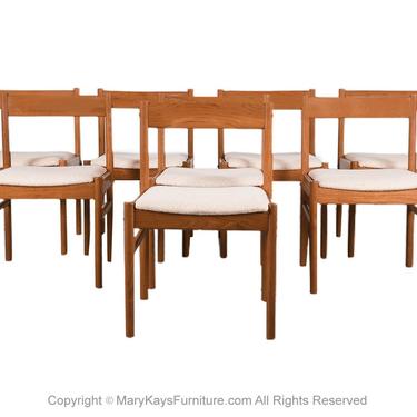 8 Teak Dining Chairs Mid Century Scandinavian 