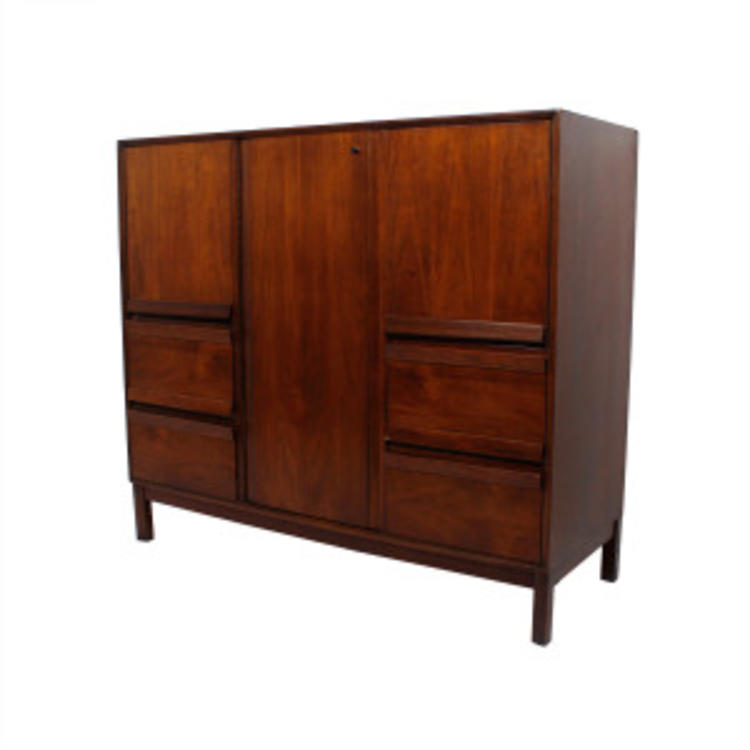 MCM Walnut and Rosewood Gents Chest  Dresser by American of Martinsville