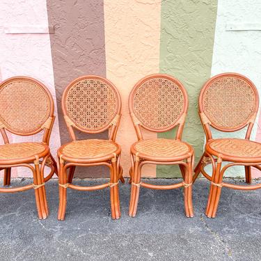 Set of Four Rattan Bistro Chairs