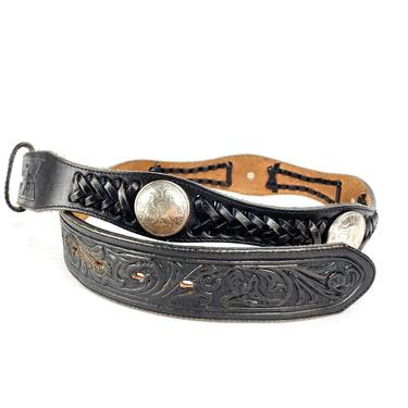 Vintage Justin 34 Top Grain Cowhide Belt Half Dollar Designed Conchos Western Vintage Half Dollar Concho Belt - By JUSTIN | Gabriela main image 2