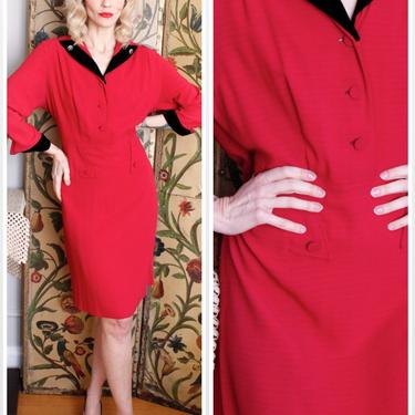 1940s Dress // Merlot Viewpoint Rayon Dress // vintage 40s dress 