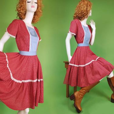 Vintage 70s 80s circle dress. Handmade. (Size M/L) 