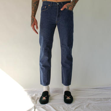 Vintage 80s LEVIS 501 Medium Dark Wash Button Fly Jeans |  Made in USA | Size 30/31 | UNWORN | 1980s Levis High Waisted Denim Pants 