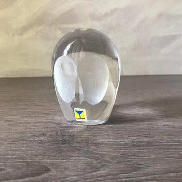 Vintage Målerås Sweden Lead Glass Owl | Pink Flamingo Vintage