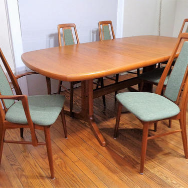 Danish Modern Koefoed Hornslet Teak Dining Table & Chairs 100.5" Long ( PureVintageNYC ) 
