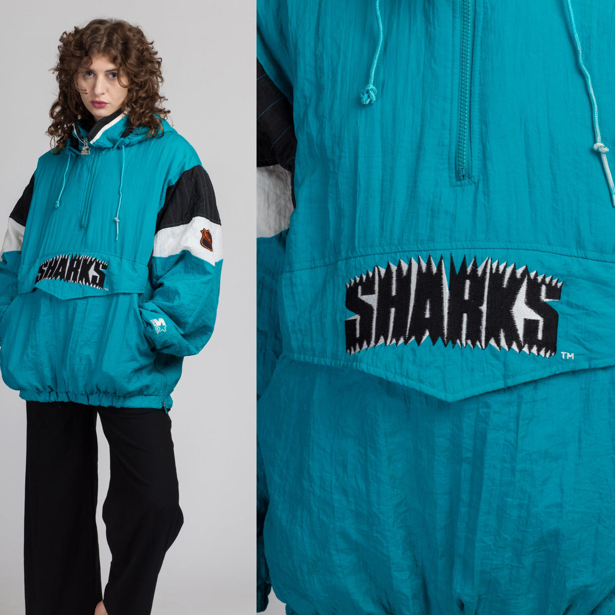 90s San Jose Sharks NHL Pullover Starter Jacket | Flying Apple