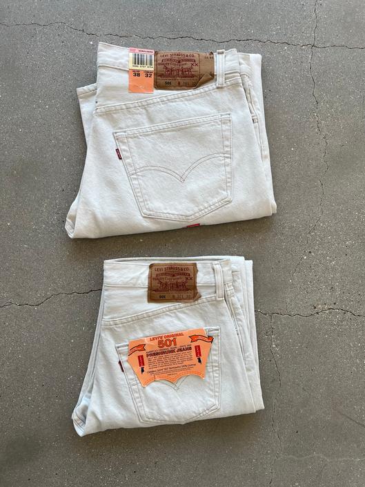Vintage 1990s Levis 501s Button Fly Denim Off White Contrast | Wesley  Supply | Chicago, IL