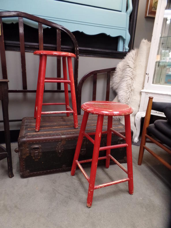 Pair of Painted Vintage Counter Height Stools Peg Leg Vintage Beltsville, MD