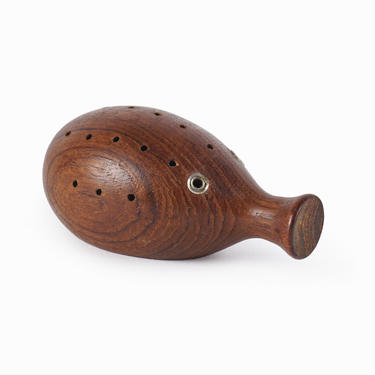 Wooden Porcupine Toothpick Holder Teak Figurine Denmark 