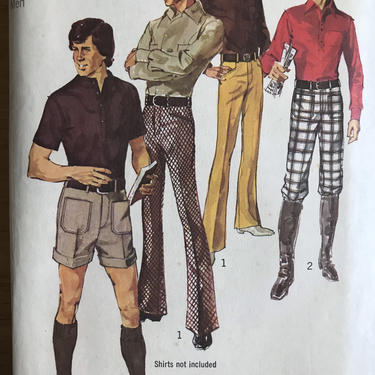 Vintage Simplicity 9529 Mens Pants Pattern | 70s Menswear Pants